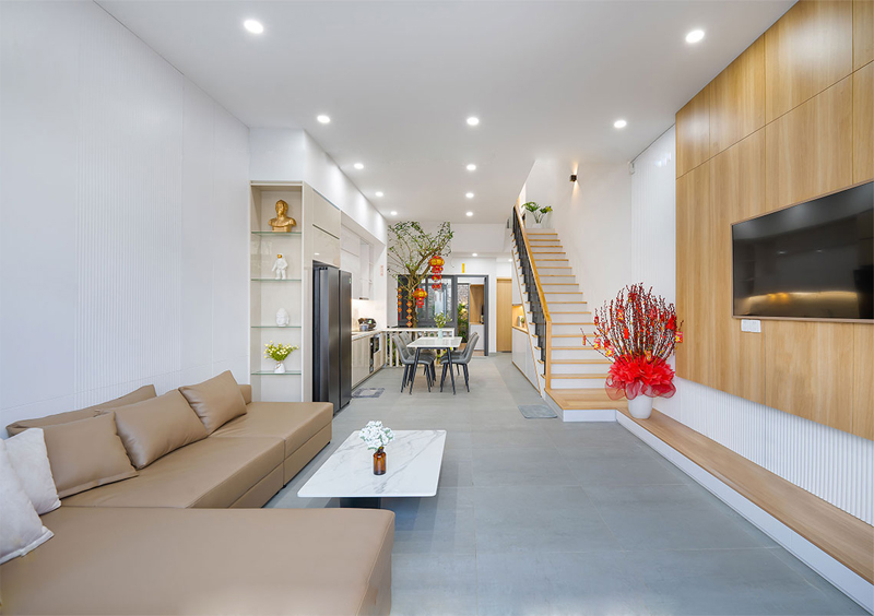 Giải pháp thiết kế nhà ống hẹp tràn ngập ánh sáng thiên nhiên