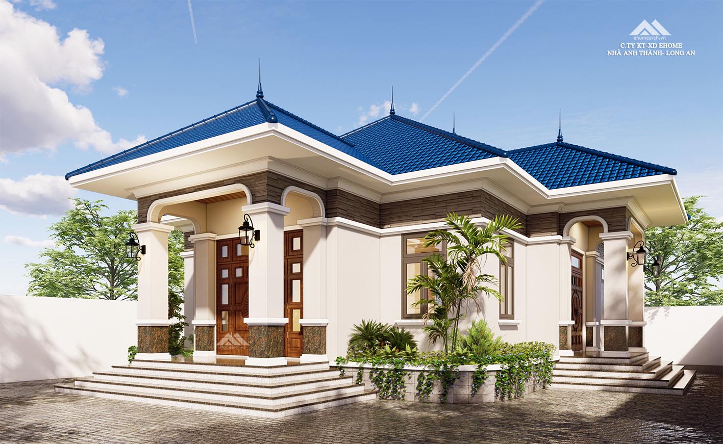 Biệt thự 1 tầng mái nhật