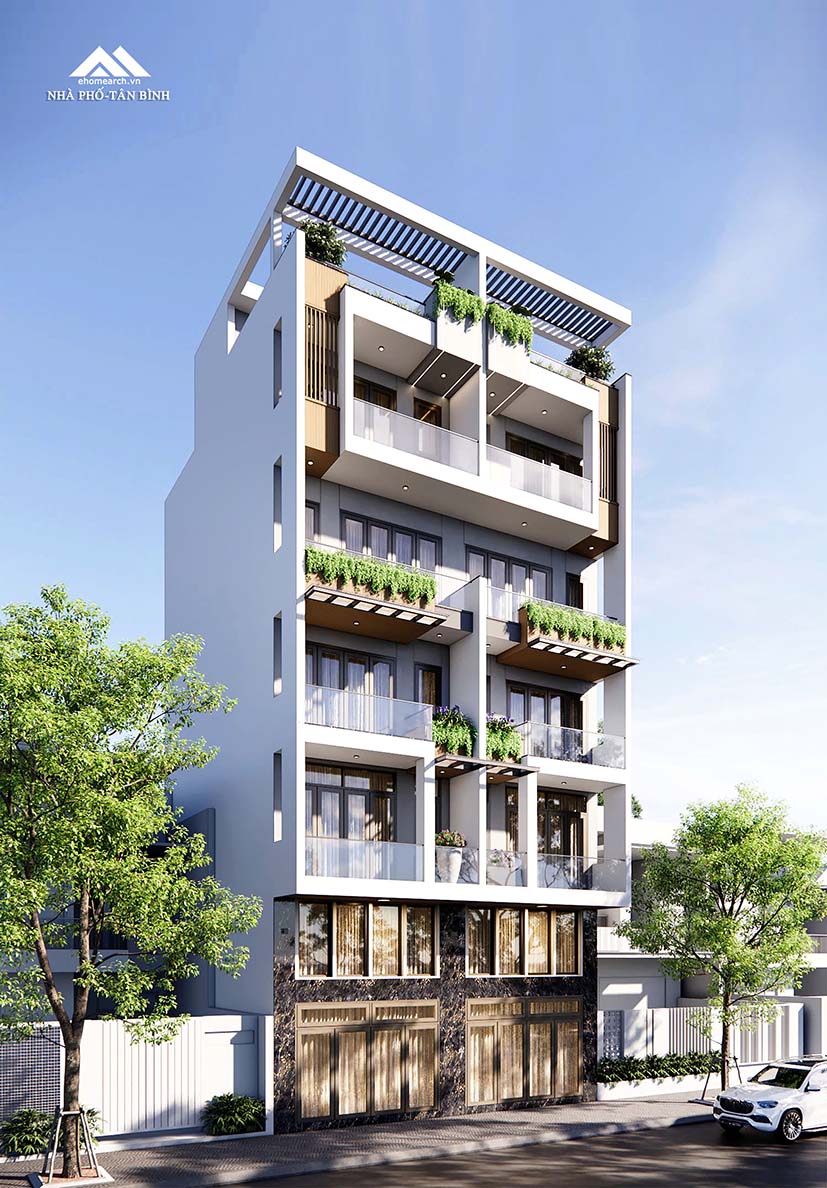 THIẾT KẾ NHÀ PHỐ 5 TẦNG